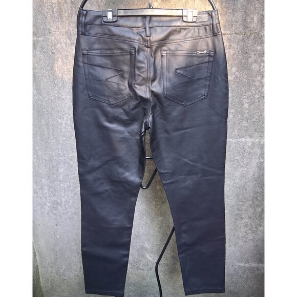 Seven7 Leather like Black Jean New - 12 - Picture 3 of 6